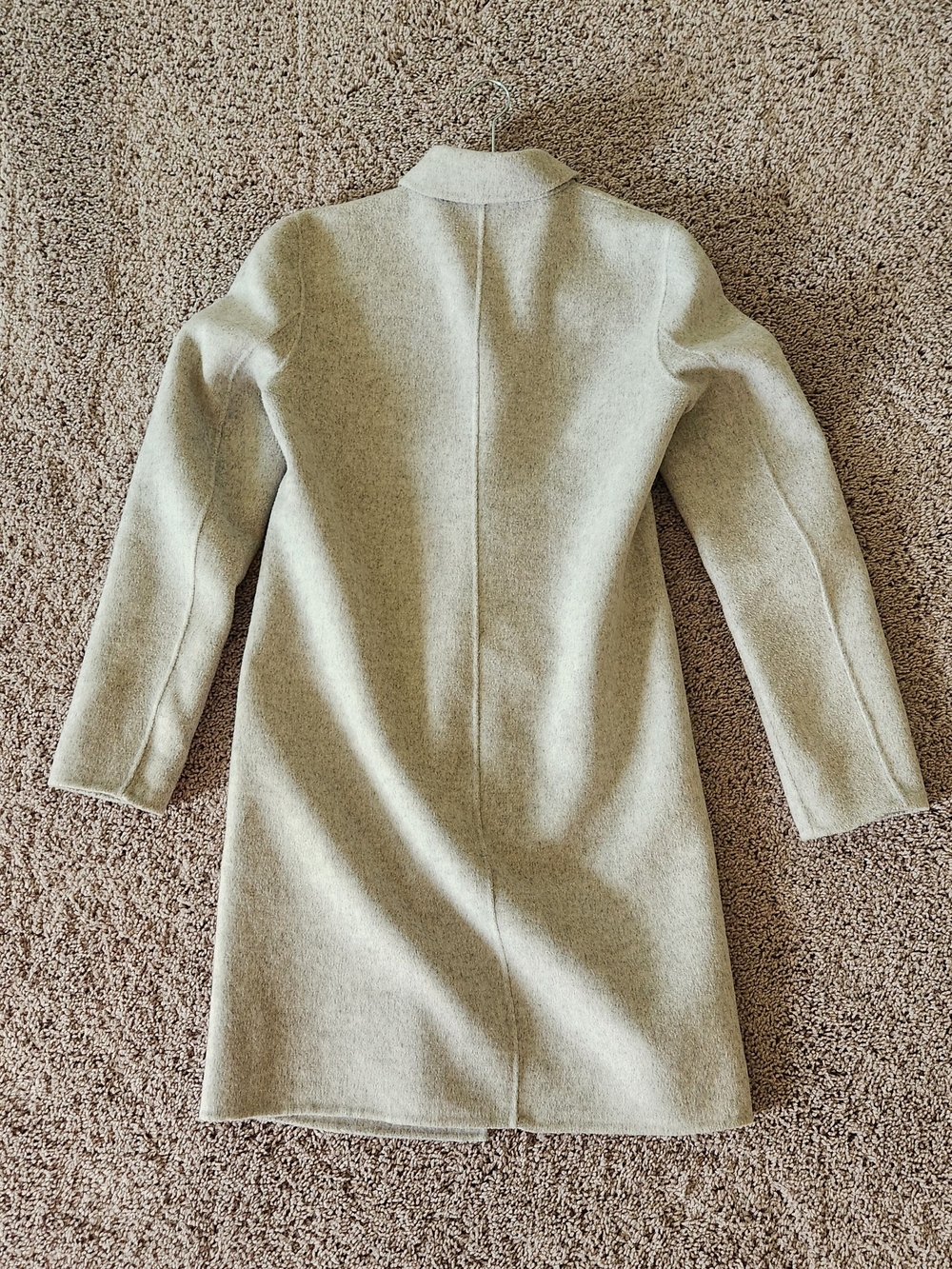Ann Taylor Light Gray Wool-Blend Trench Coat